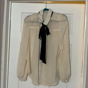 Kate Spade New York Swiss Dot Button Down Blouse